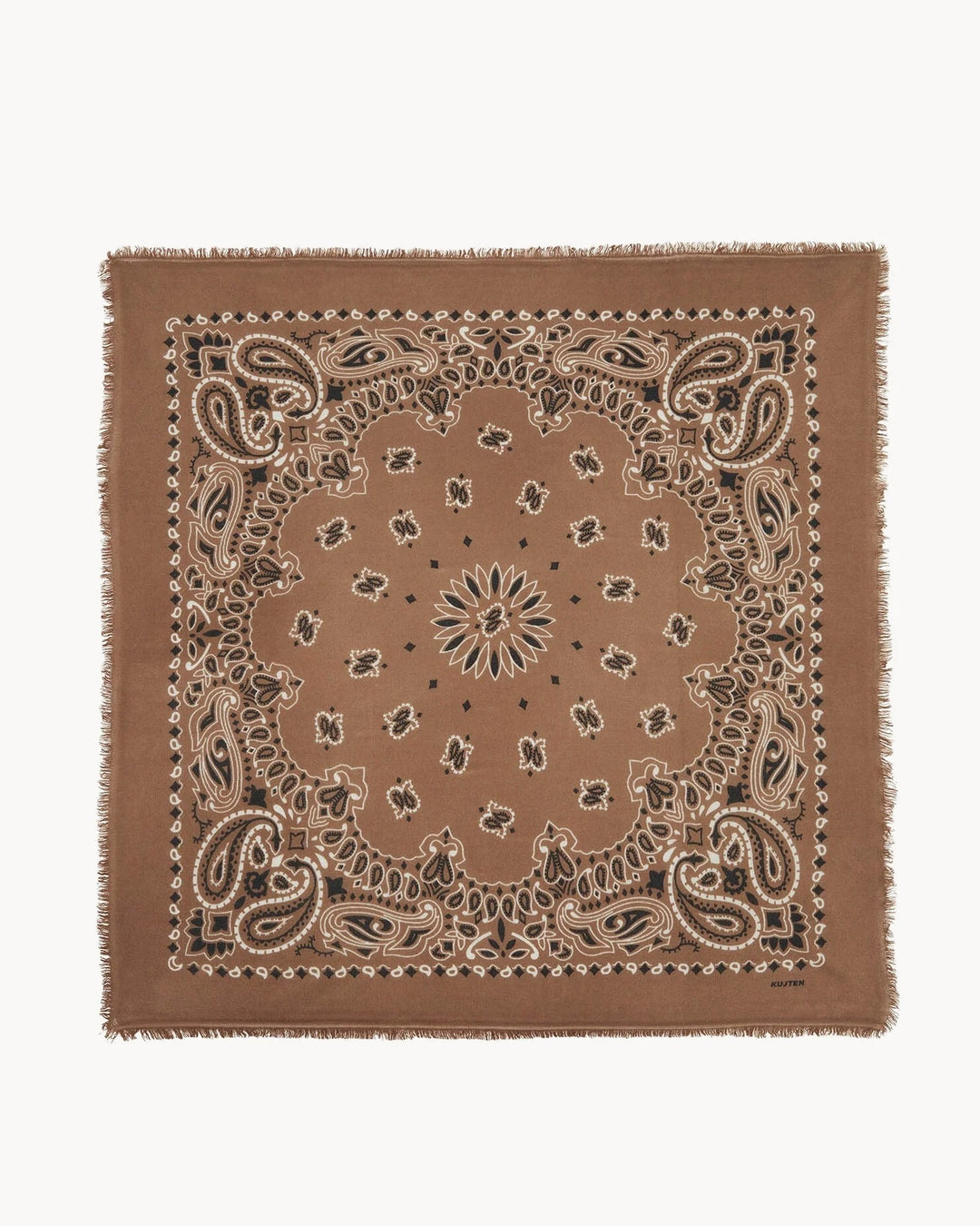 KUJTEN - Hachiko Large Cashmere Bandana Scarf in Chataigne