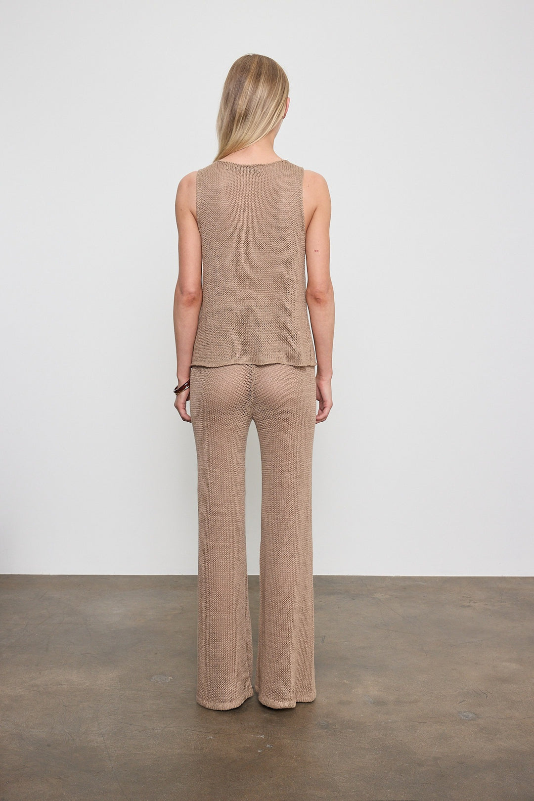 ENZA COSTA - Linen Open Knit Tank in Flax