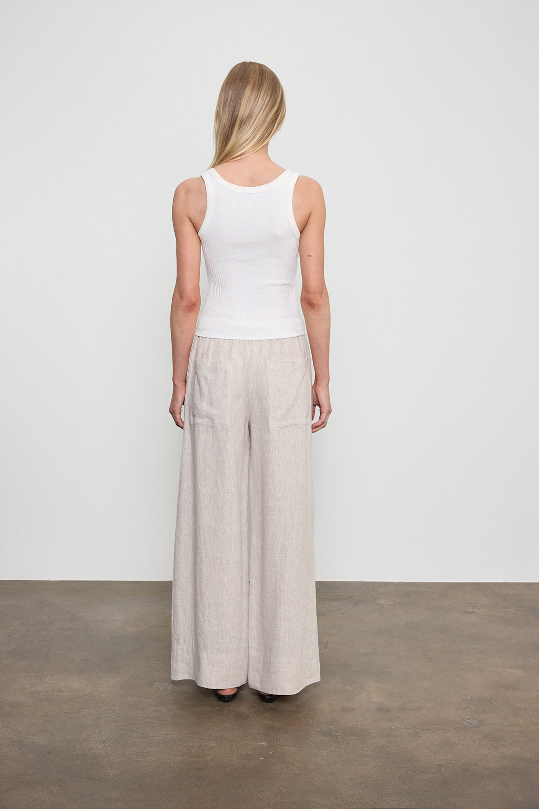 ENZA COSTA - Military Rib Crop Tank in Undyed