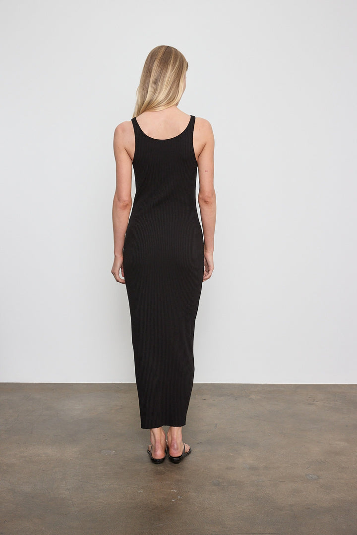 ENZA COSTA - Military Rib Slim Tank Dress in Black