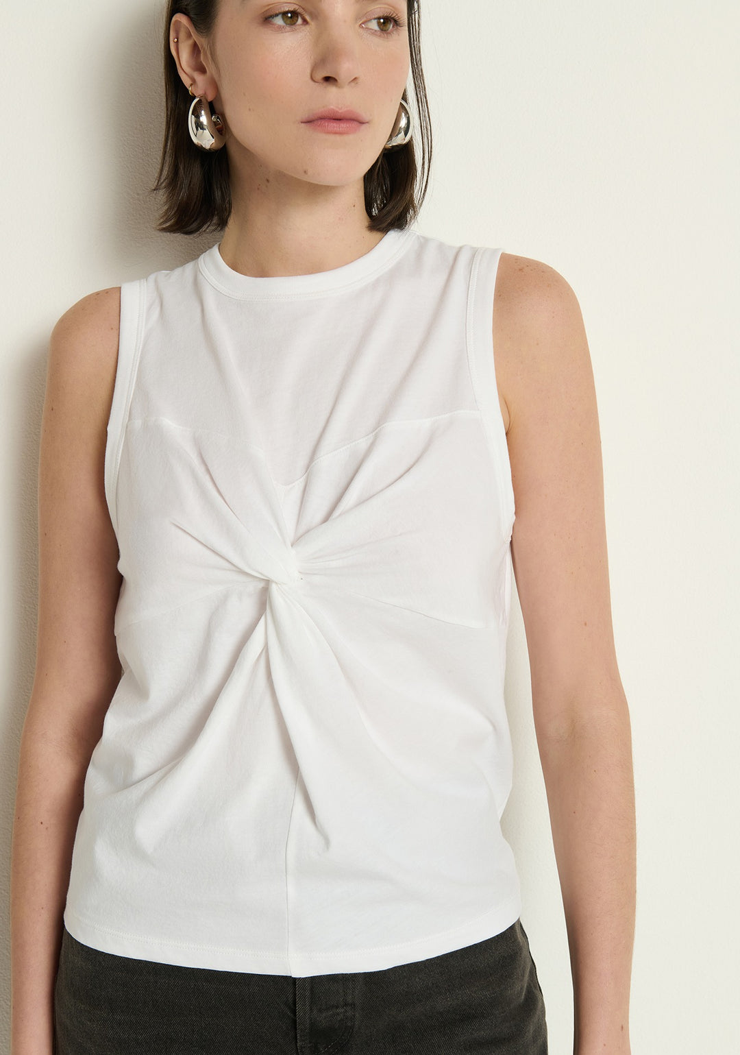 NATION LTD - Neve Twist Tank in White