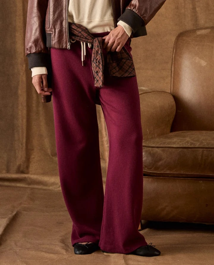 THE GREAT - The Fleece Lap Sweatpant in Plum