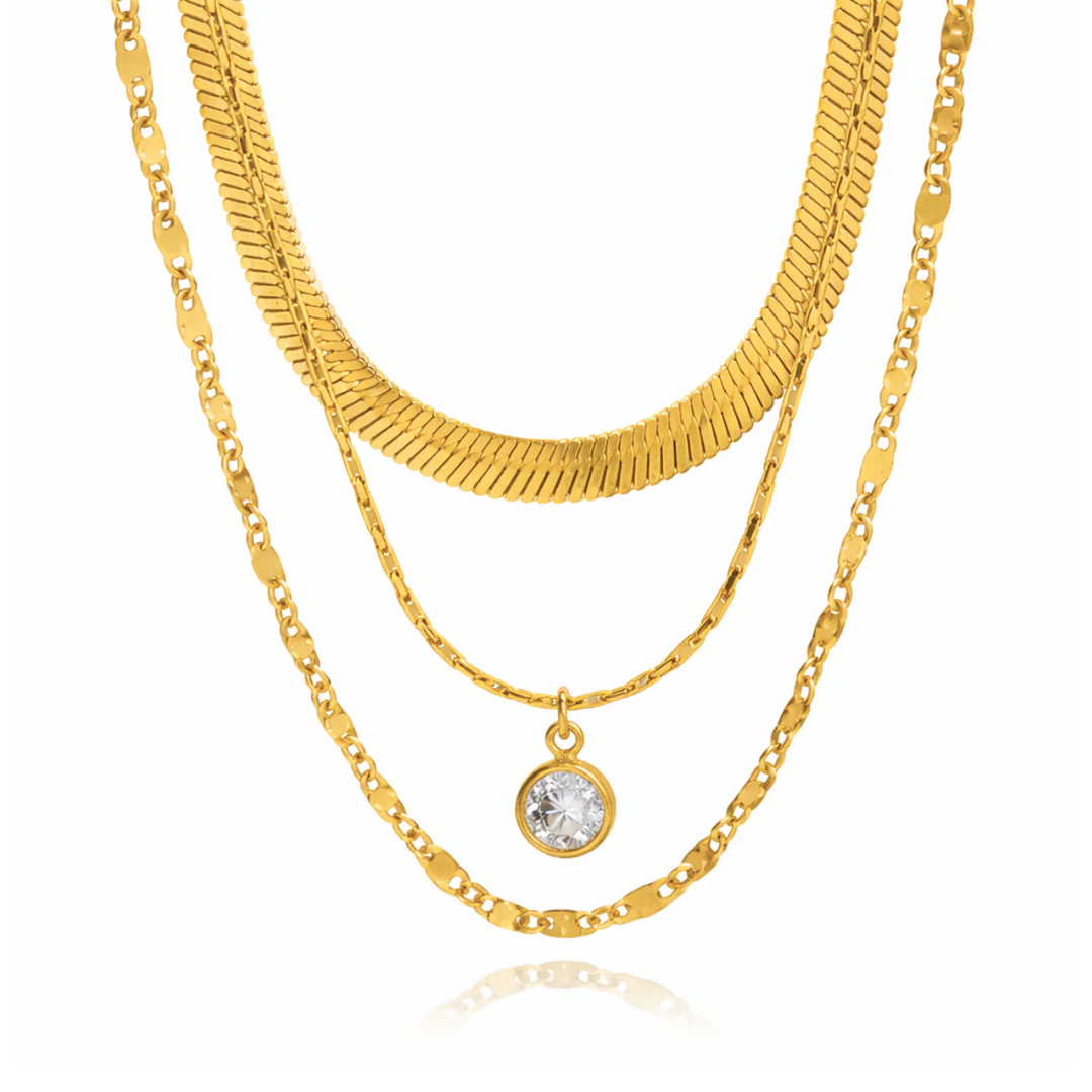 ELLIE VAIL - Roya Layered Chain Necklace in Gold Jewelry