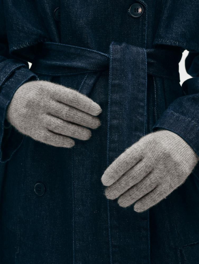 WHITE & WARREN - Cashmere Texting Gloves in Graphite Heather