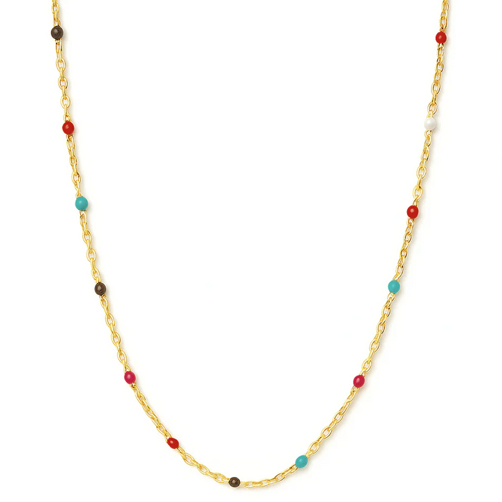 ELLI VAIL - Gwen Colorful Dainty Enamel Beaded Necklace in Gold