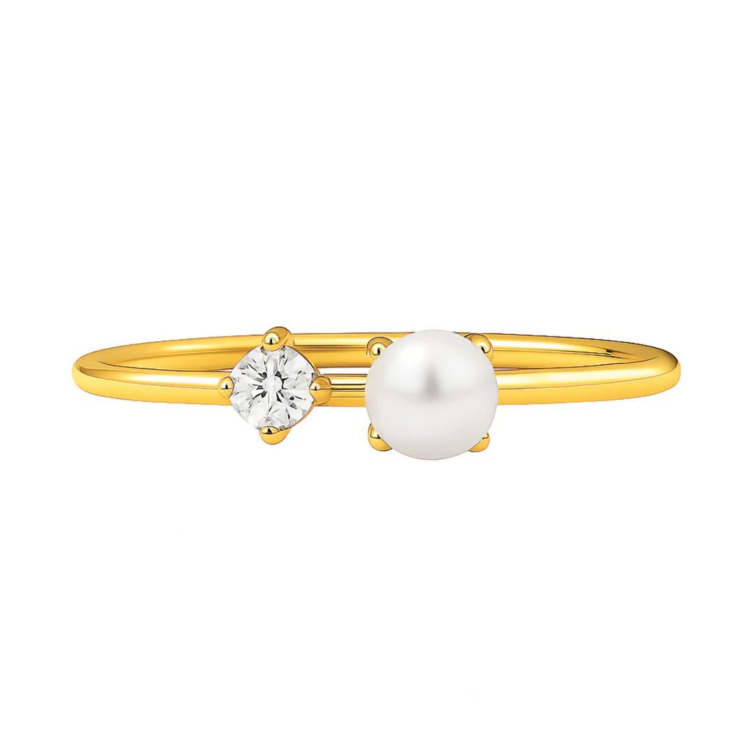 ELLIE VAIL - Enza Pearl Stone Ring in Gold
