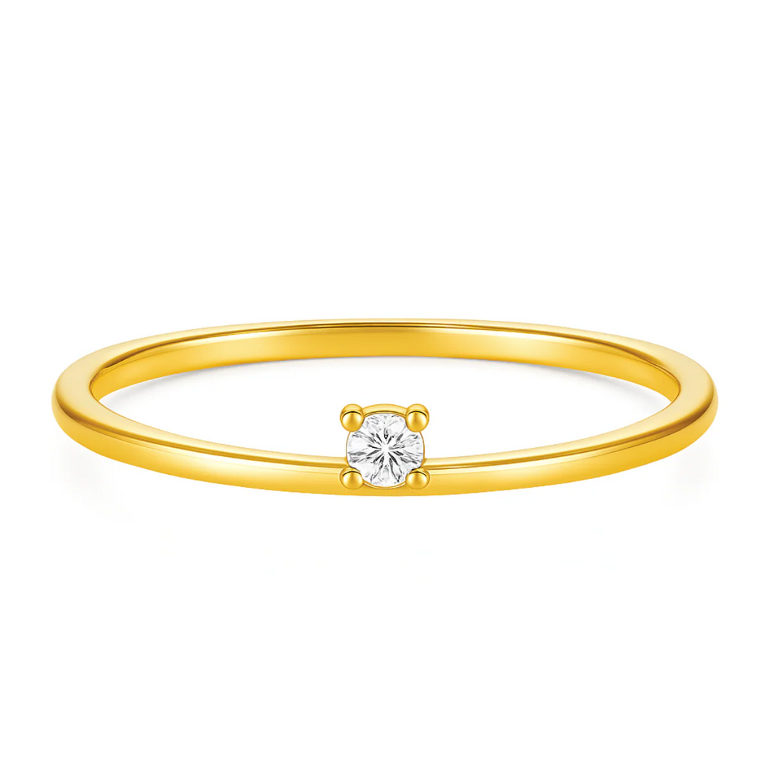 ELLIE VAIL - Rae Unilateral Solitaire Ring in Gold