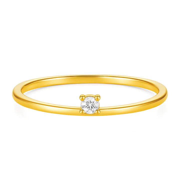 ELLIE VAIL - Rae Unilateral Solitaire Ring in Gold