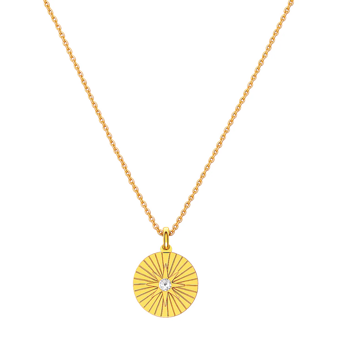 ELLIE VAIL - Rue Sunburst Disc Necklace in Gold