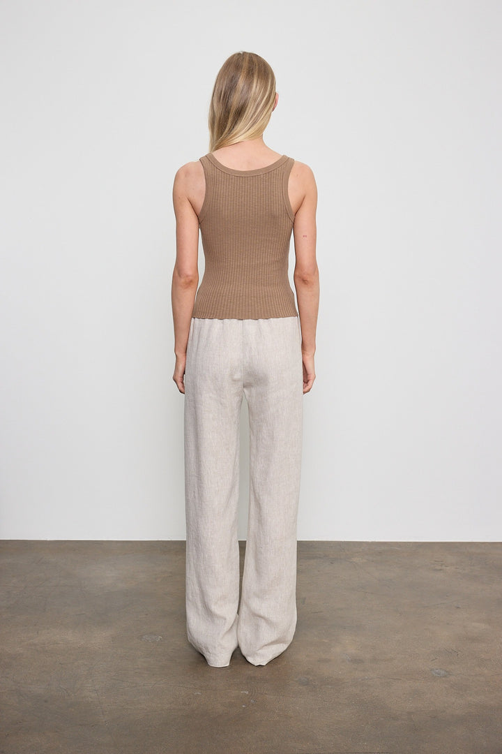ENZA COSTA - Military Rib Crop Tank in Army