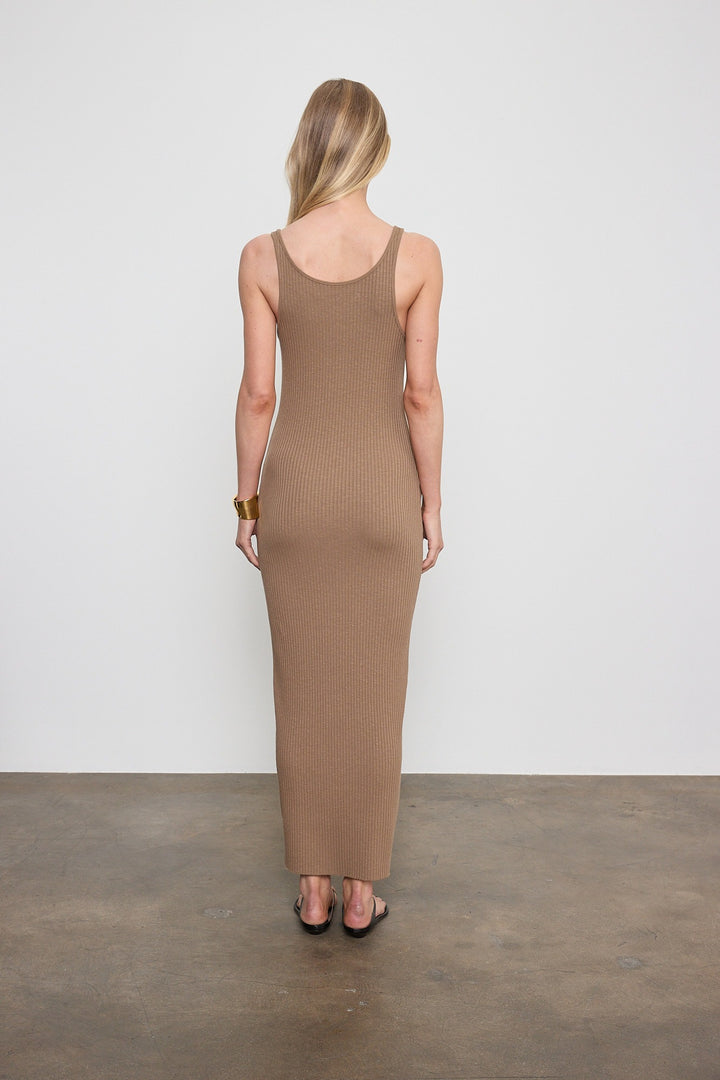 ENZA COSTA - Military Rib Slim Tank Dress in Army