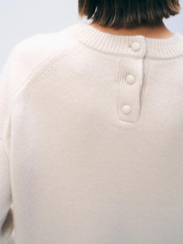 WHITE & WARREN - Scarf Sweater in Ivory