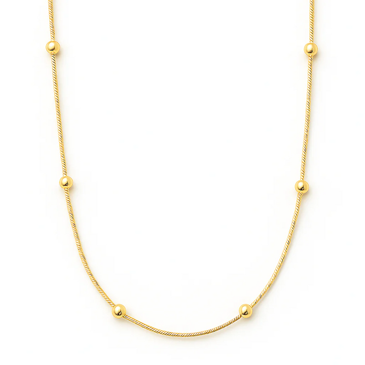 ELLIE VAIL - Rozlyn Beaded Ball Chain Necklace in Gold