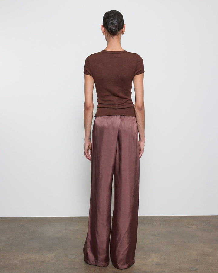 ENZA COSTA - Fluid Twill Pant in Chocolate