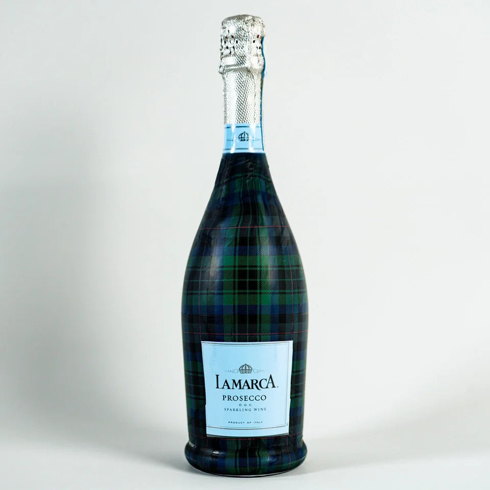 Beau Bottles - Blue and Green Christmas Tartan Prosecco Collection