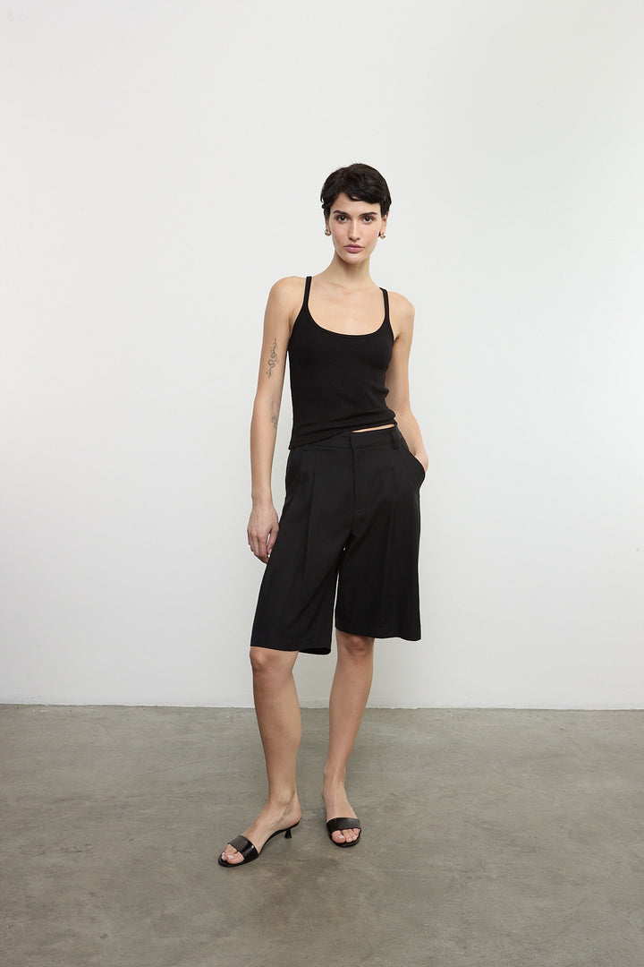 ENZA COSTA - Cotton Rib Cami in Black