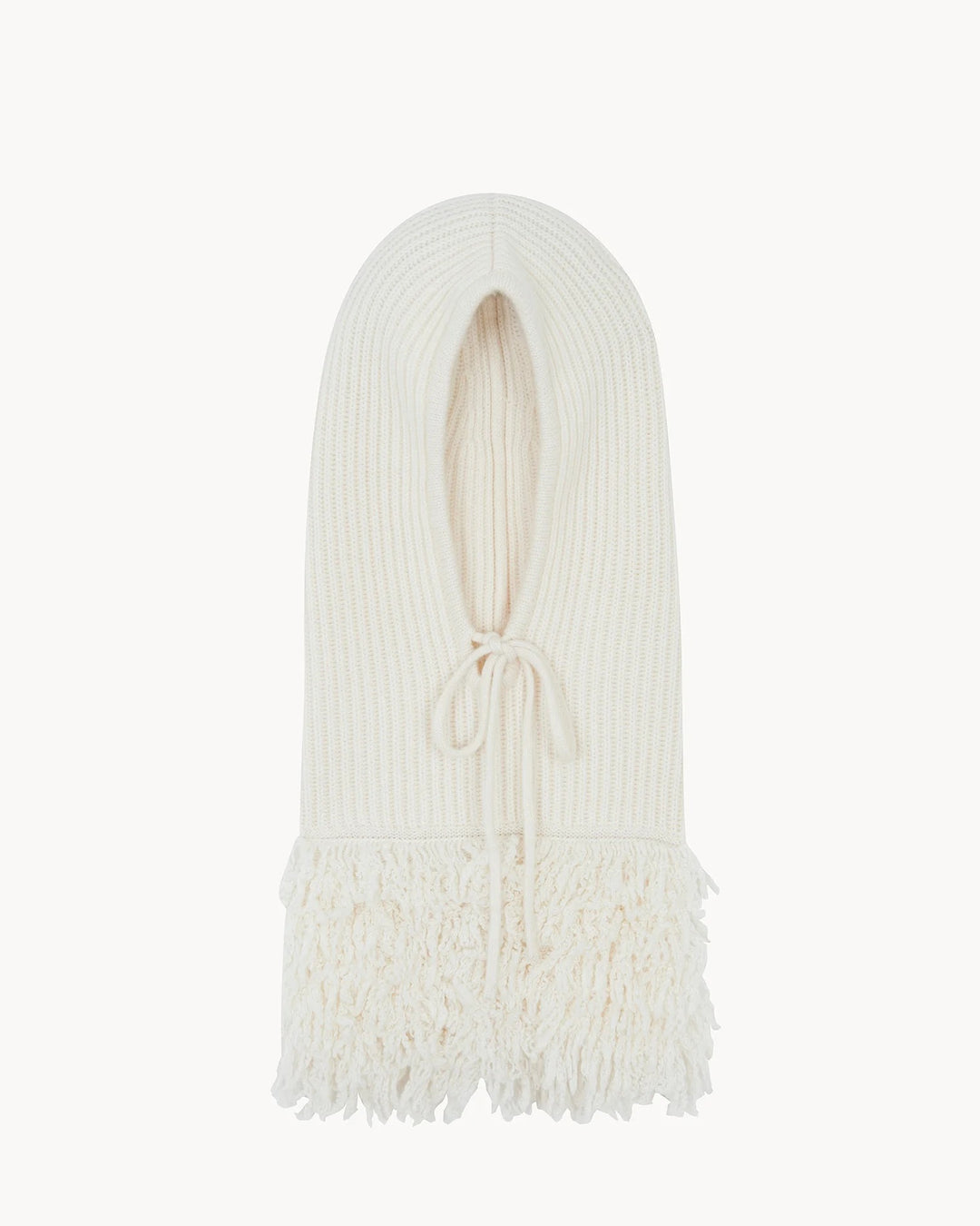 Kujten - Sybel Yeti Fluffy Cashmere Jersey Hood in White