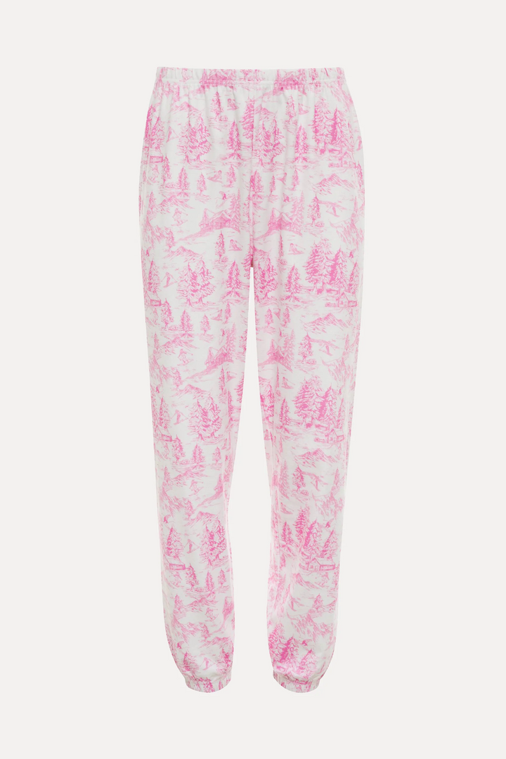 Beach Riot - Georgie Sweatpant in Powder Pink Toile