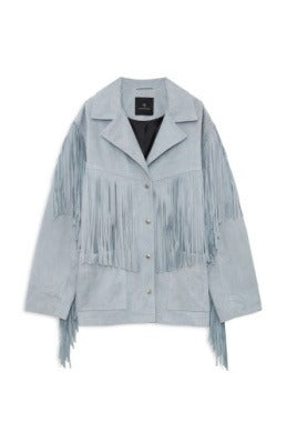 ANINE BING - Canyon Jacket in Mineral Blue Suede