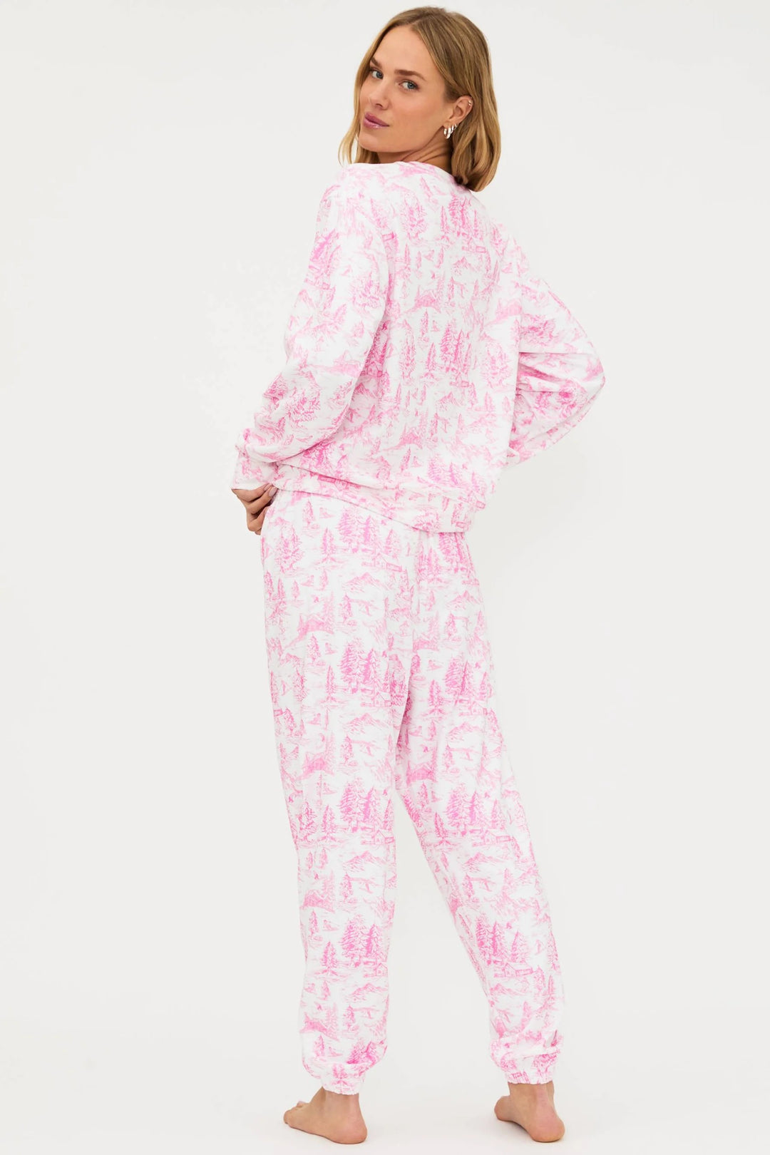 Beach Riot - Georgie Sweatpant in Powder Pink Toile