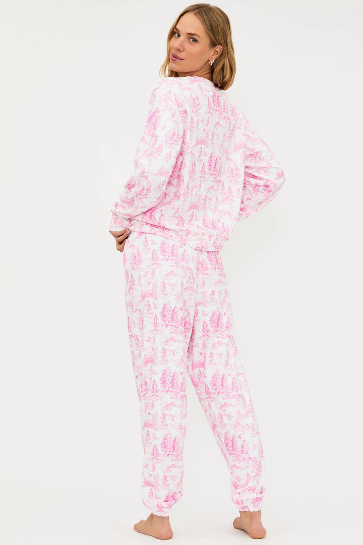 Beach Riot - Georgie Sweatpant in Powder Pink Toile