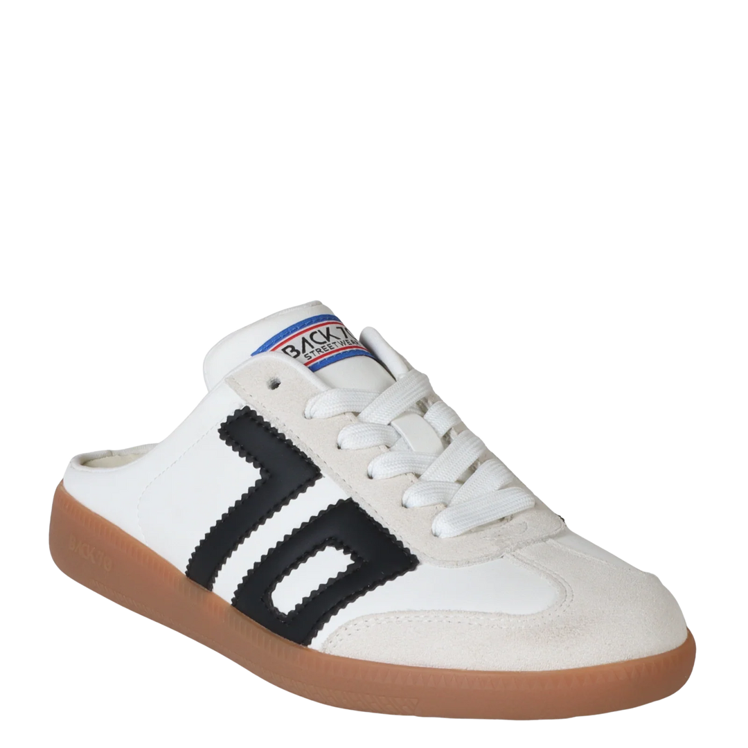 BACK 70 - Easter in White Black Backless Sneaker