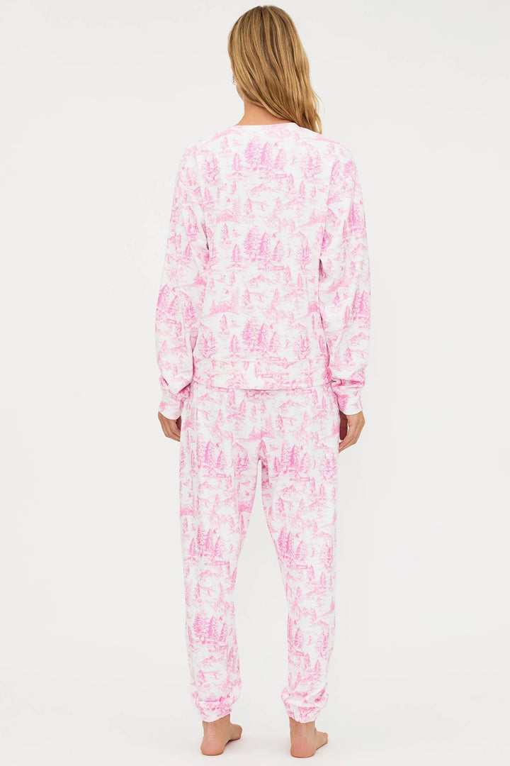 Beach Riot - Georgie Sweatpant in Powder Pink Toile