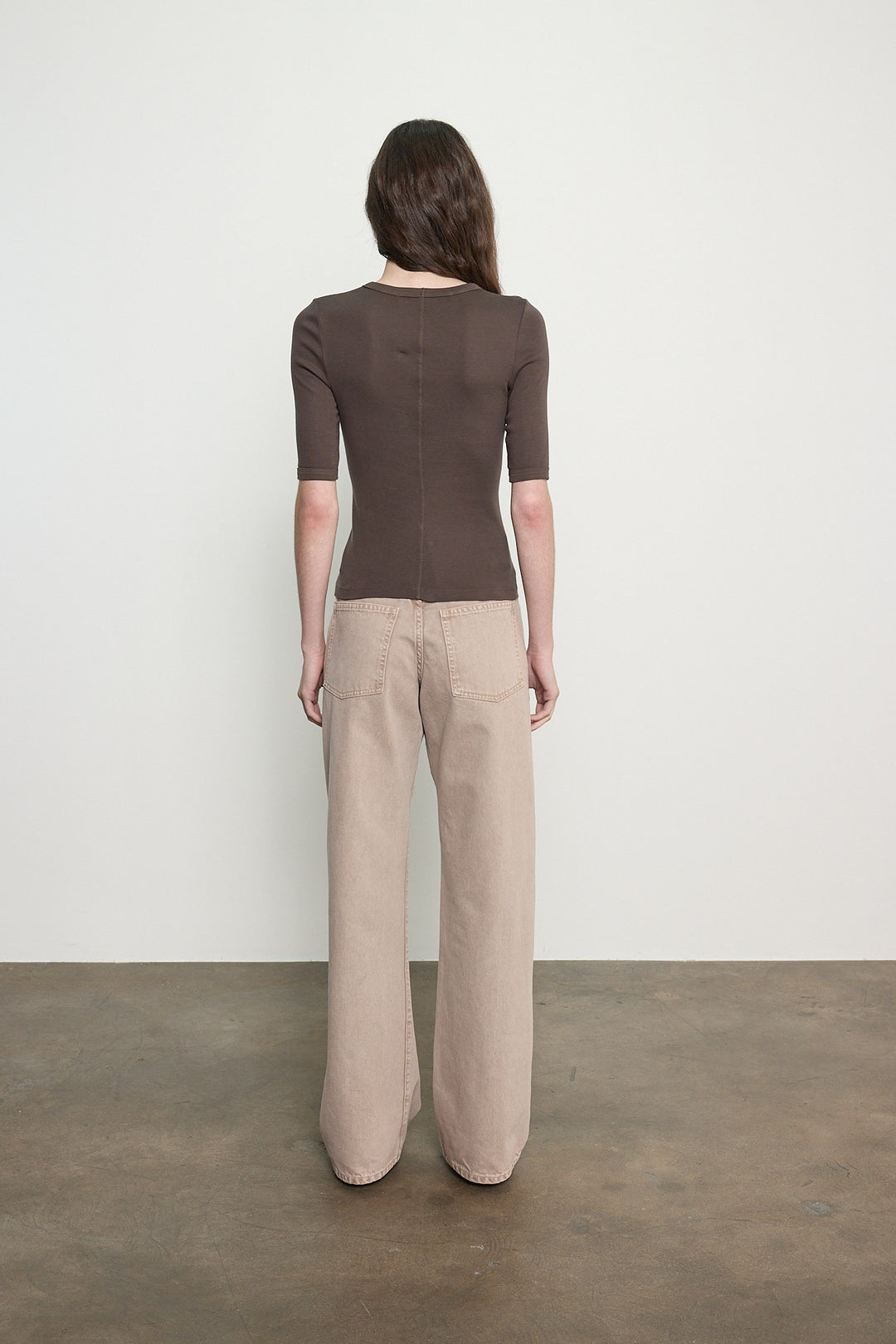 ENZA COSTA - Soft Cotton Half Sleeve Tee in Espresso