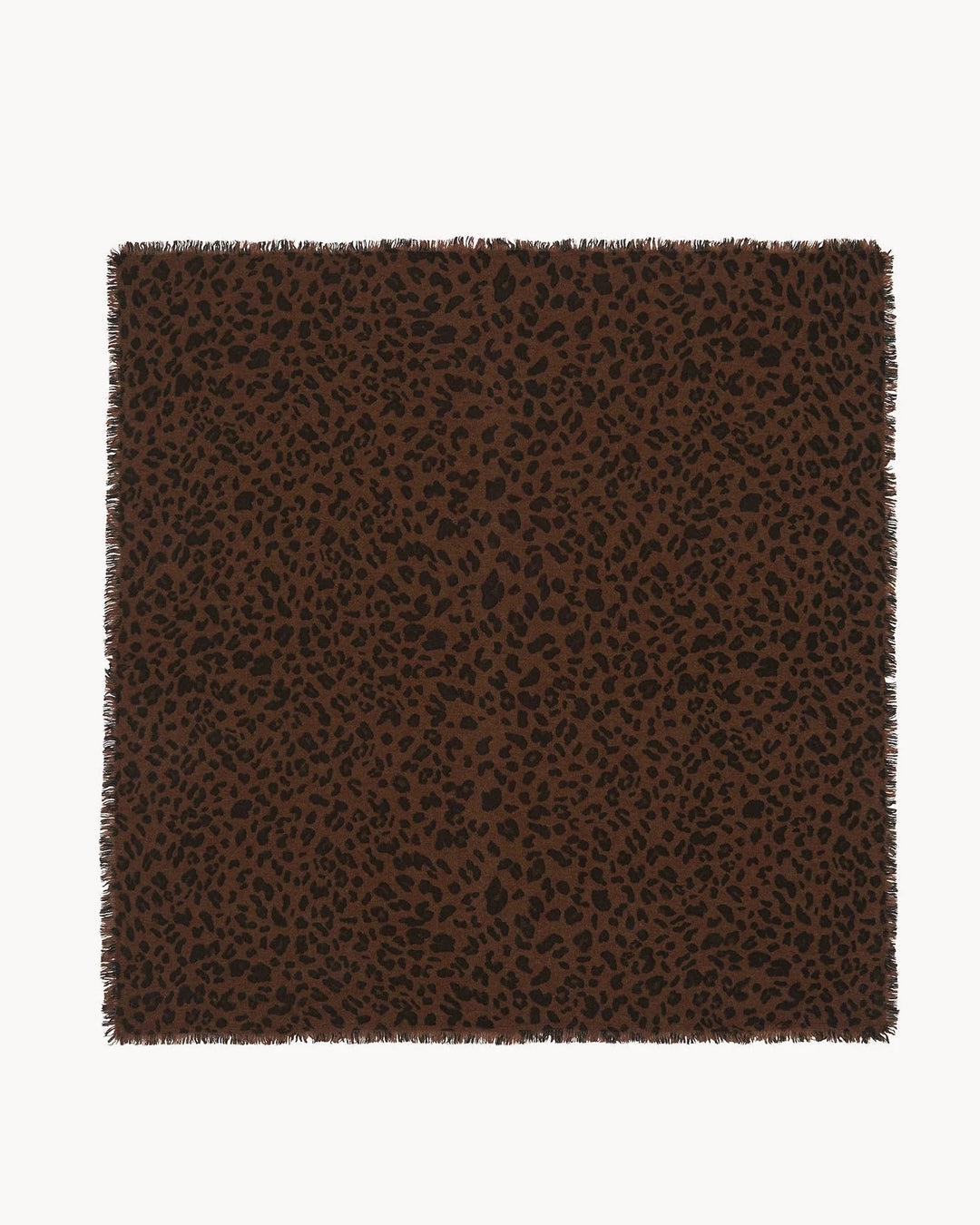 KUJTEN - Hachiko Leopard Printed Cashmere Bandana Scarf in Brown/Marron