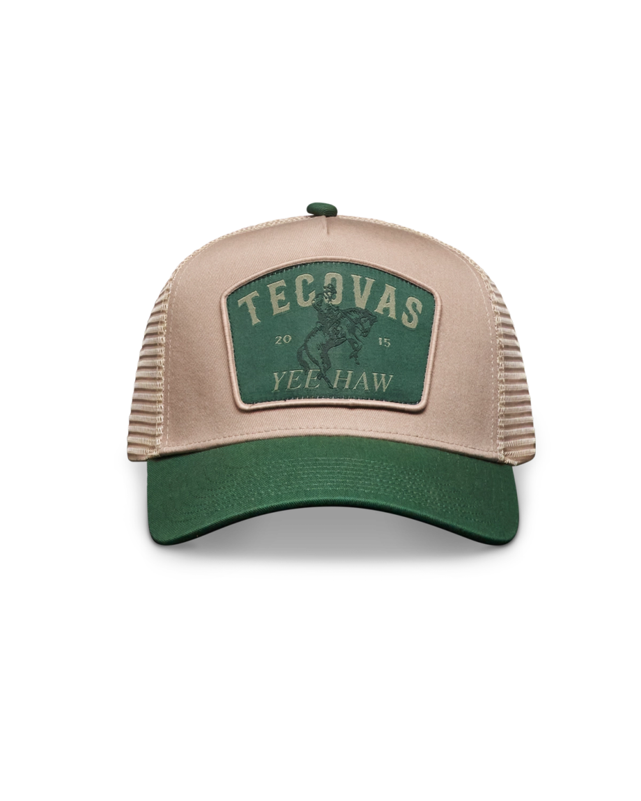 TECOVAS - Yee Haw Trucker Hat in Green Khaki