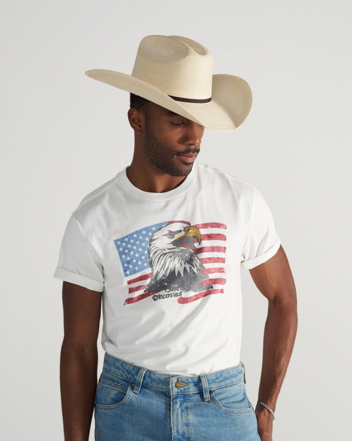 TECOVAS - Men's Eagle T-shirt in Bone Multi