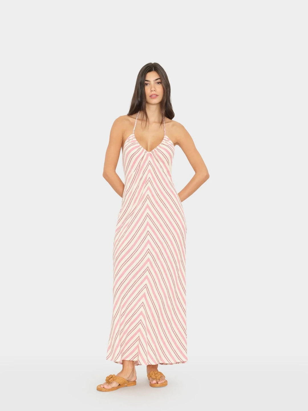 XiRENA - Maggie Dress in Dusty Pink Stripe Dress
