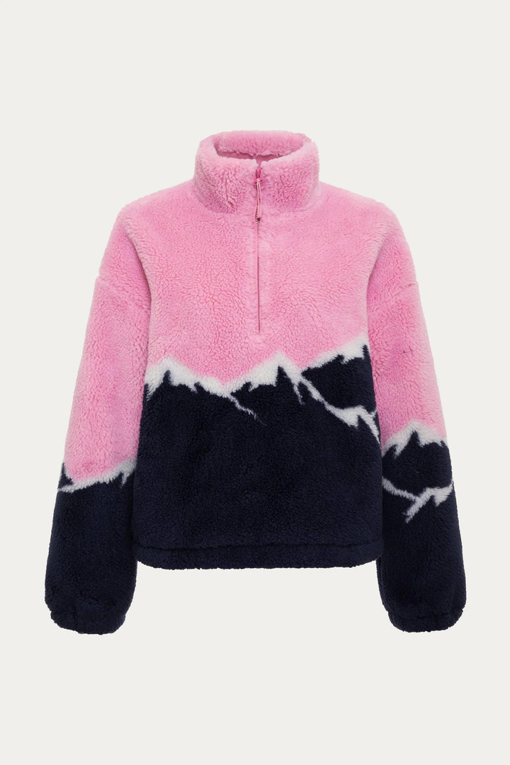Beach Riot - Leona Sherpa Top In Snowy Peaks