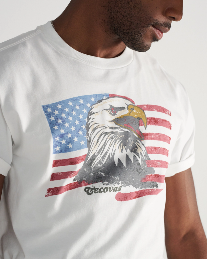 TECOVAS - Men's Eagle T-shirt in Bone Multi