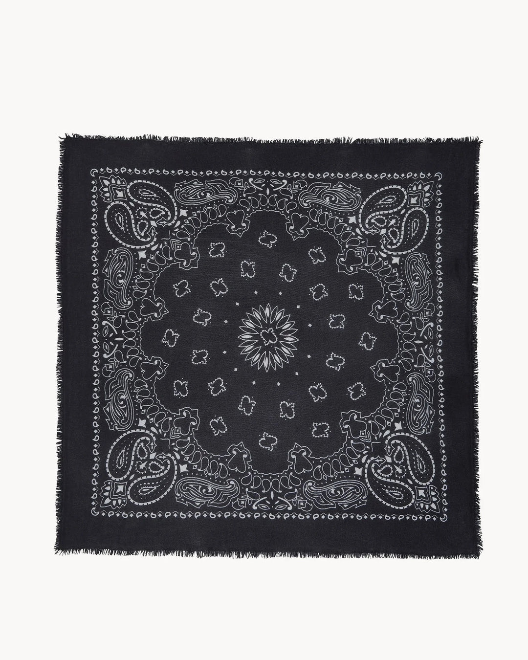 KUJTEN - Hachiko Large Cashmere Bandana Scarf in Noir/Black