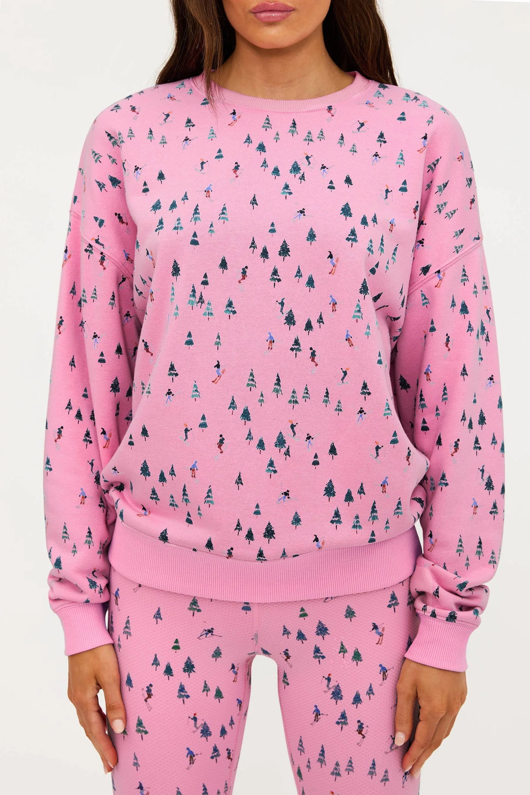 Beach Riot - Devyn Oversized Sweatshirt in Pink Ski Patrol