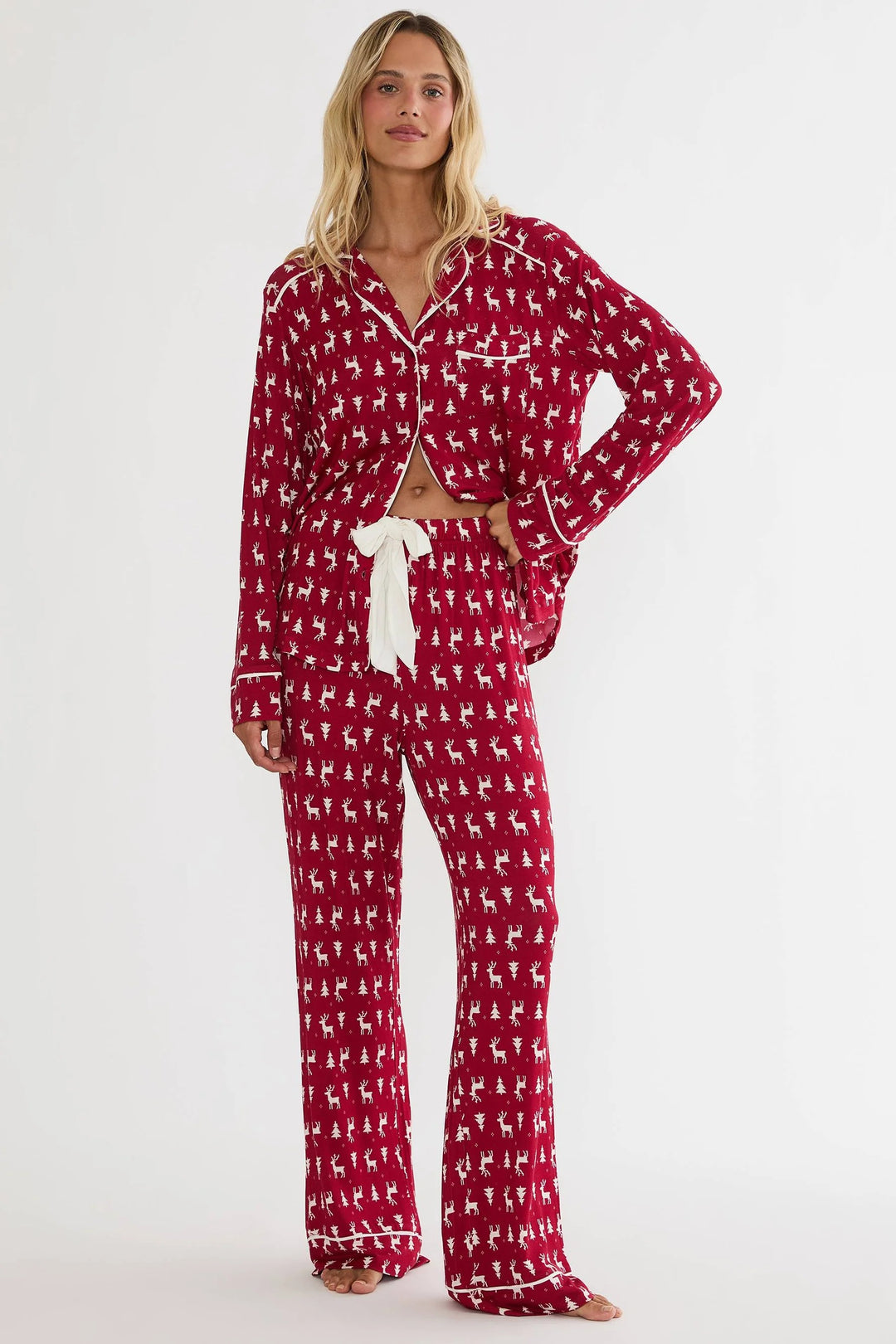 BEACH RIOT - Livy & Connie PJ Set in Rouge Frost