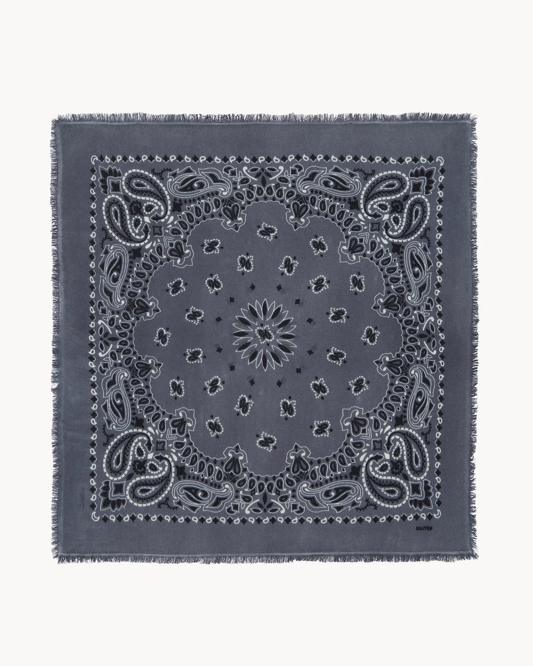 KUJTEN - Hachiko Bico Large Cashmere Bandana Scarf in Flannel Gray