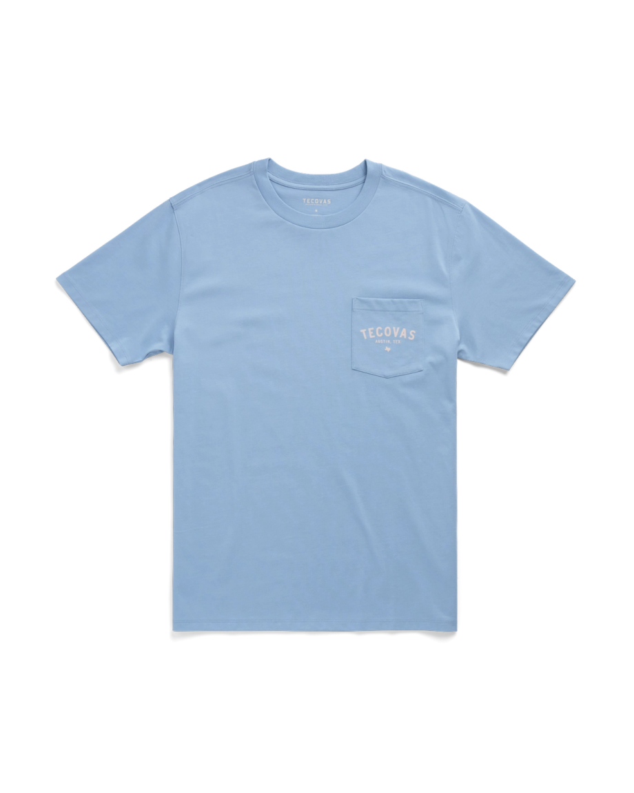 TECOVAS - Men's Fine Makes Pocket Tee in Chambray