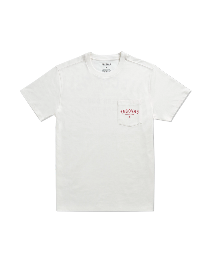 TECOVAS - Men's Fine Makes Pocket Tee in Bone/Red