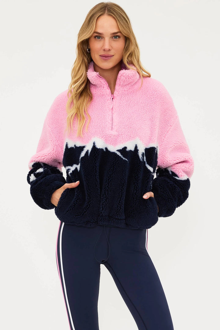 Beach Riot - Leona Sherpa Top In Snowy Peaks