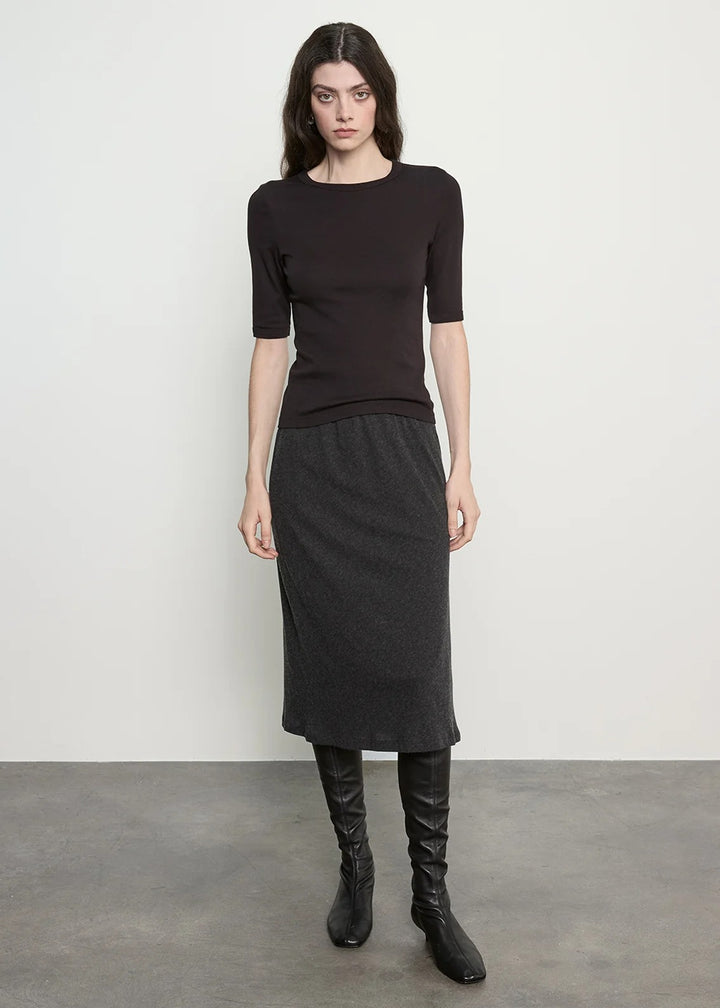 ENZA COSTA - Soft Cotton Half Sleeve Tee in Black T-Shirts