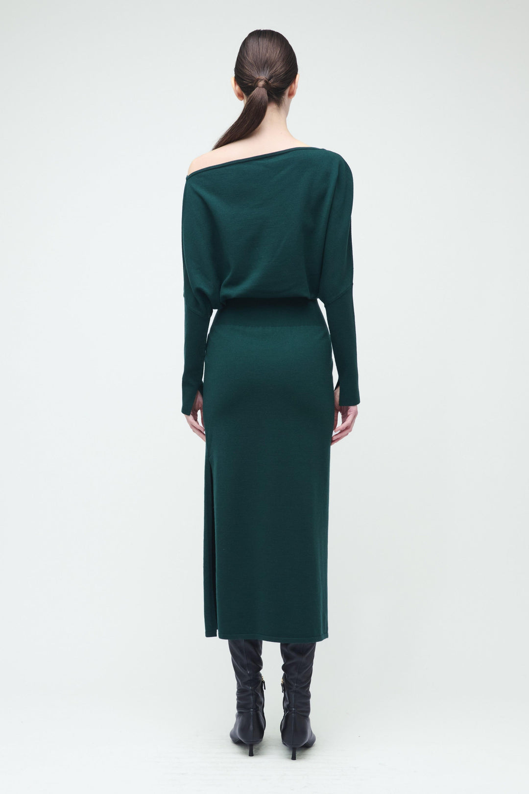 SIMKHAI - Janese Off Shoulder Midi Dress in Emerald