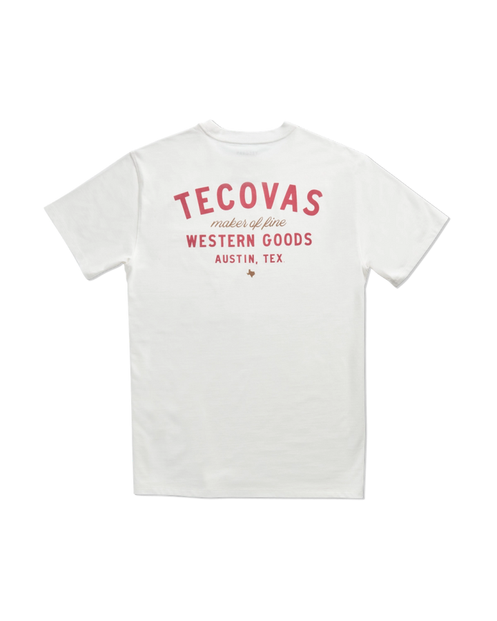TECOVAS - Men's Fine Makes Pocket Tee in Bone/Red