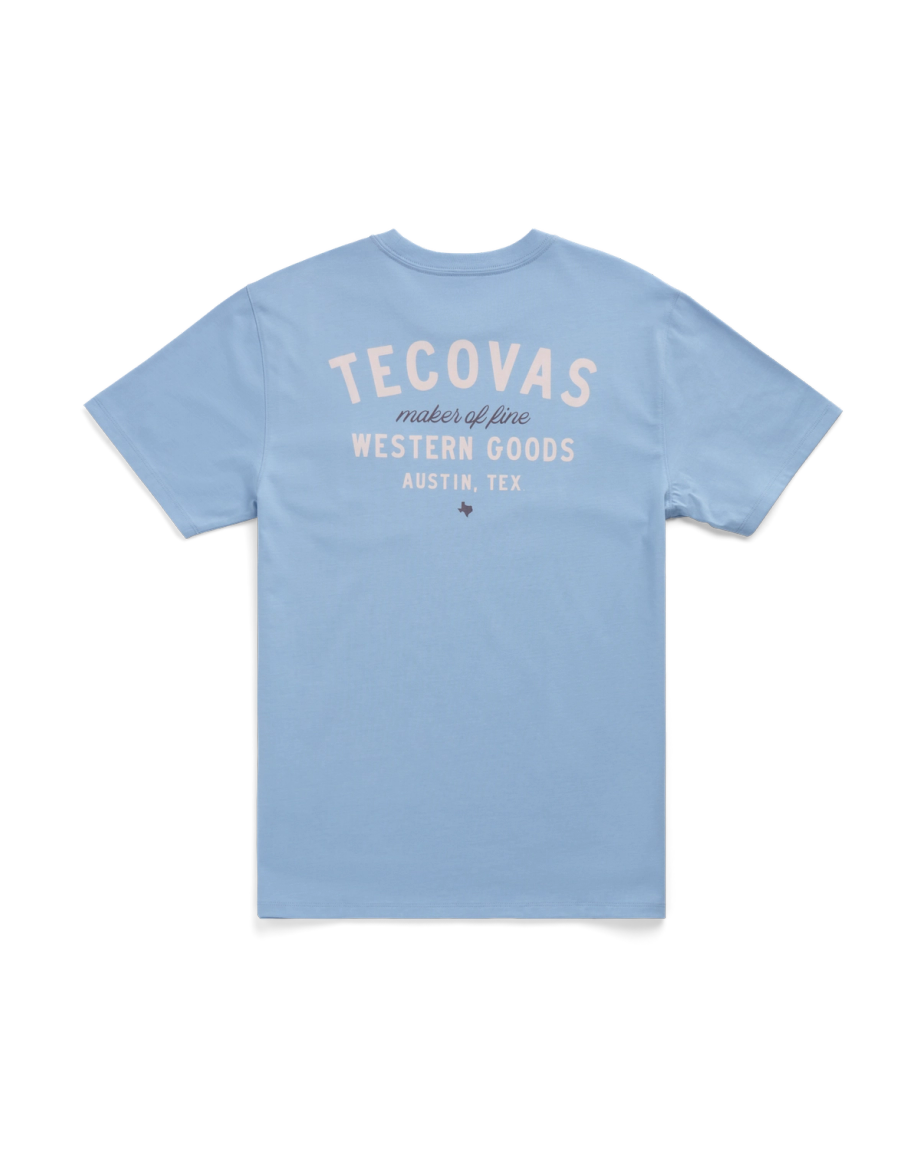TECOVAS - Men's Fine Makes Pocket Tee in Chambray