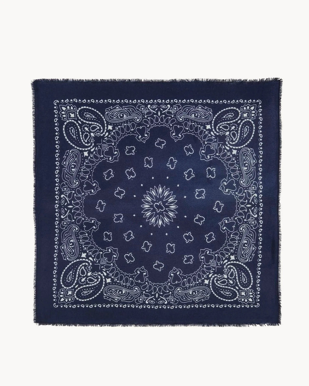 KUJTEN - Hachiko Large Cashmere Bandana Scarf in Dark Navy