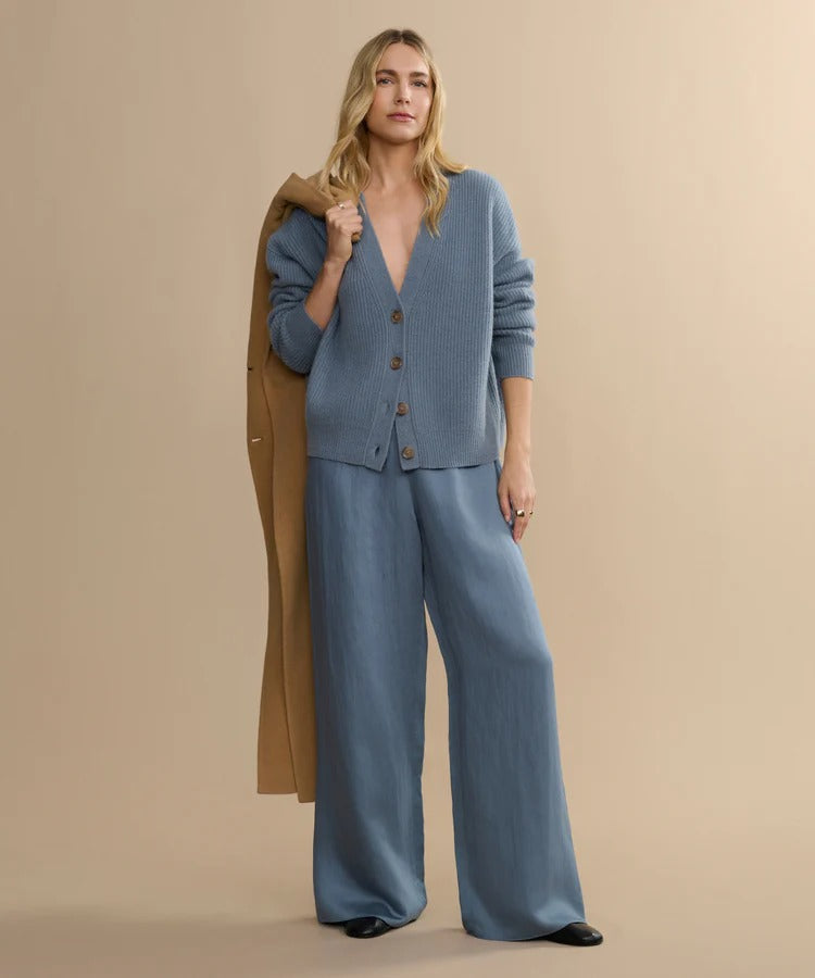 JENNI KAYNE - Cropped Cashmere Cocoon Cardigan in Seaside Cardigans