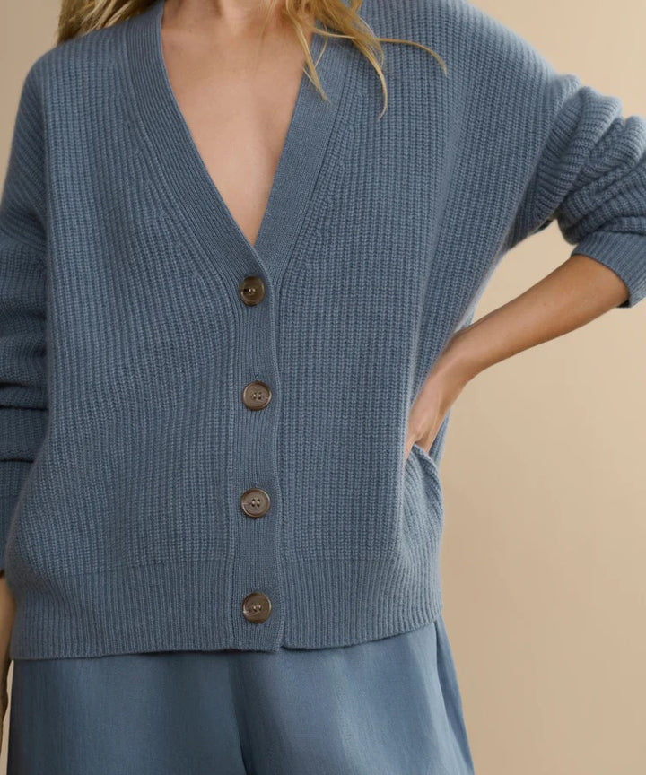 JENNI KAYNE - Cropped Cashmere Cocoon Cardigan in Seaside Cardigans