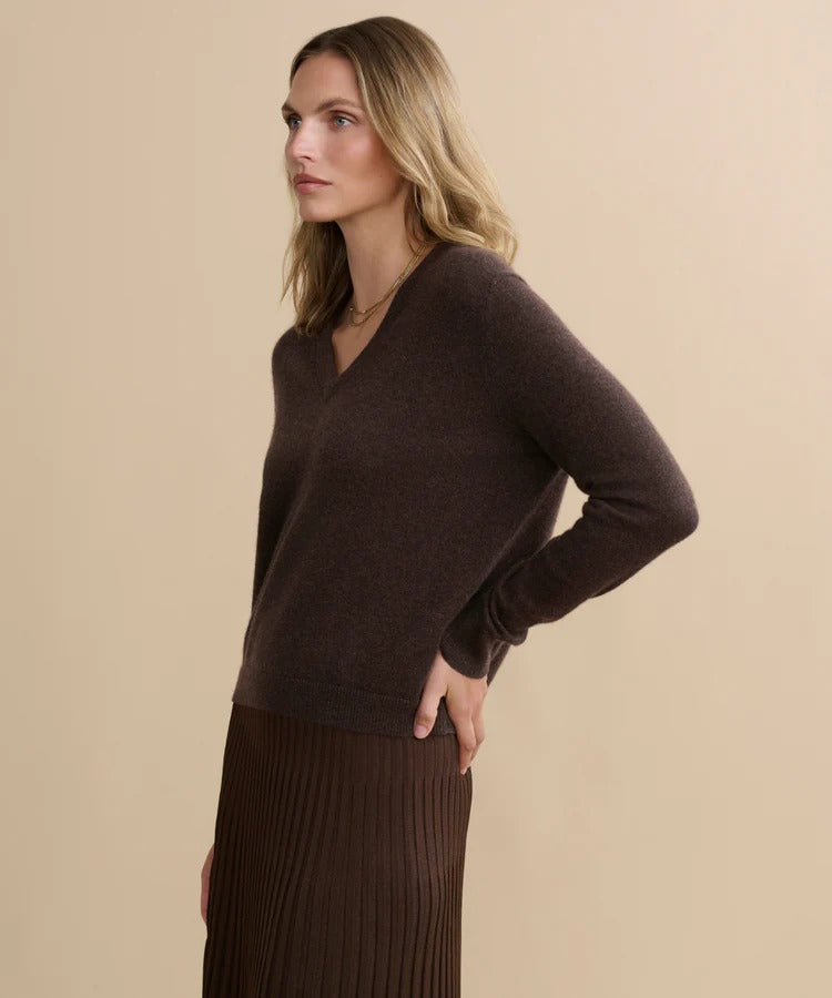 Jenni Kayne - Flynn Cashmere Sweater in Espresso