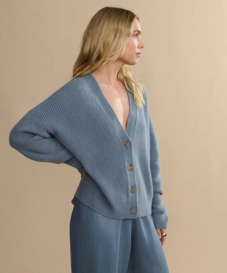 JENNI KAYNE - Cropped Cashmere Cocoon Cardigan in Seaside Cardigans